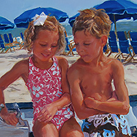 Painting Kids on a Beach