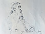 Bearded Man Drawing
