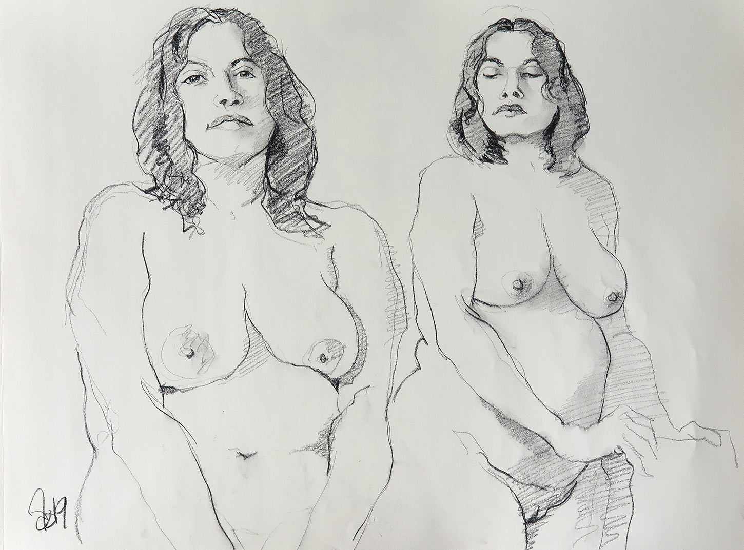 Slideshow sketches of naked women.